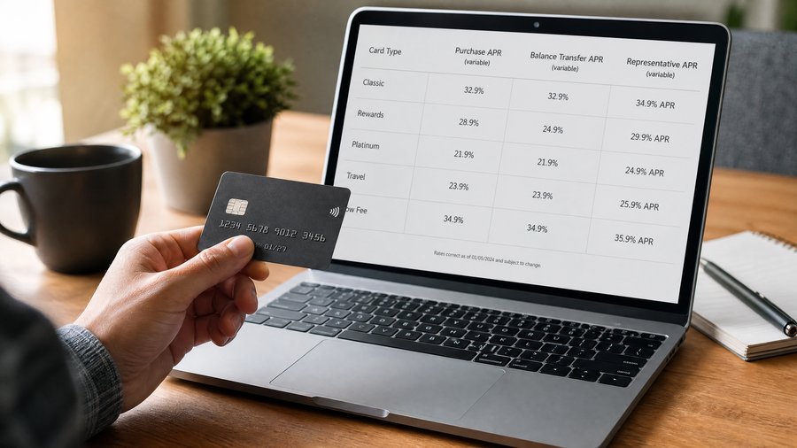 Credit card terms and terminology concept