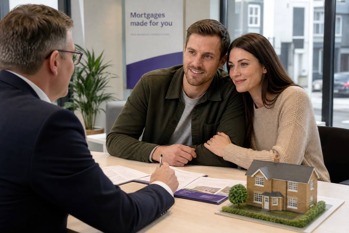 A couple meeting with a mortgage advisor