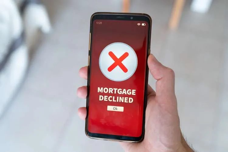 Mortgage application denied stamp